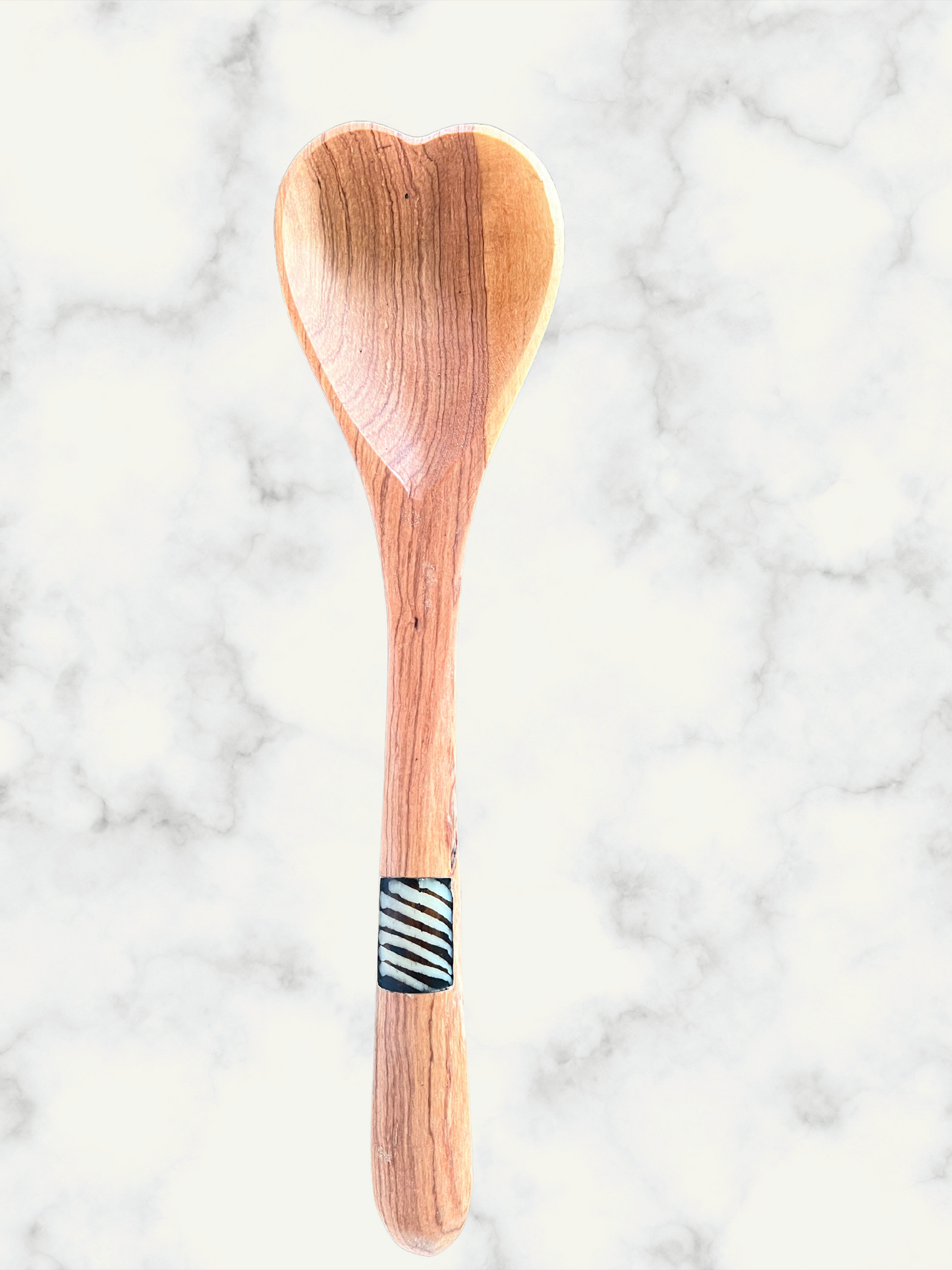 Olive Wood Heart Serving Spoon