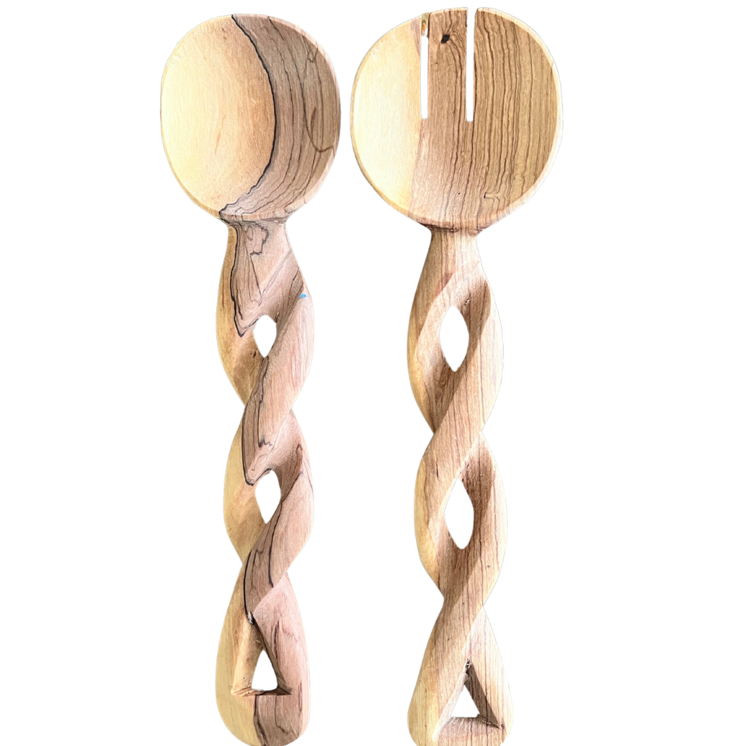 Olive Wood Salad/Serving Set