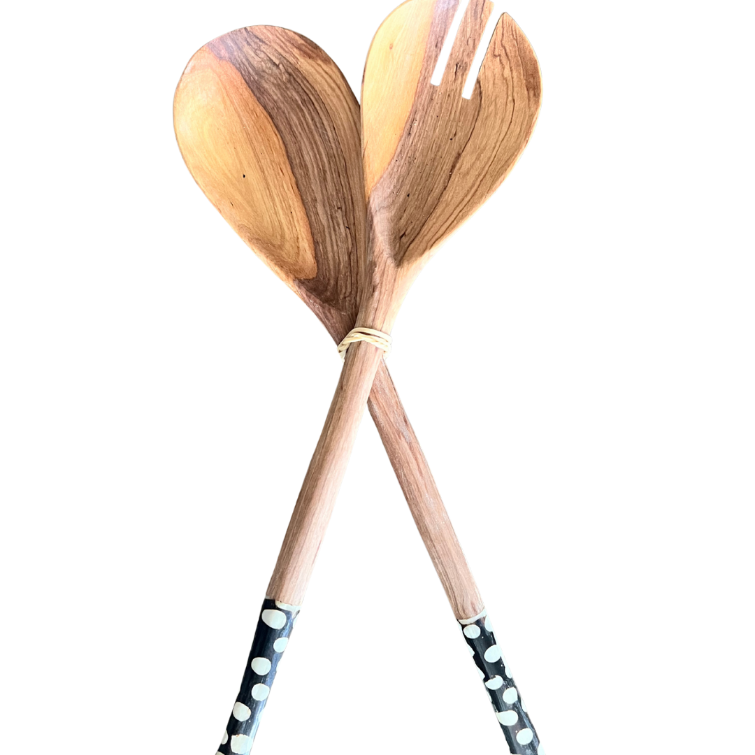 Olive Wood Salad/Serving Set