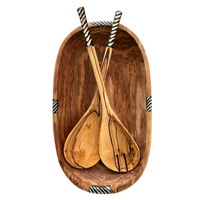 Olive Wood Salad/Serving Set