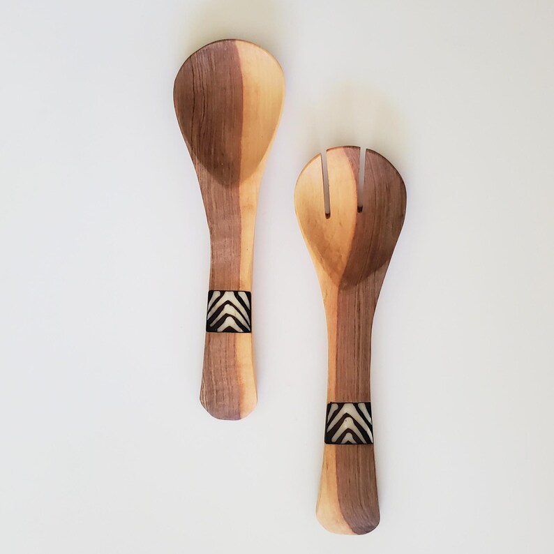 Olive Wood Salad/Serving Set