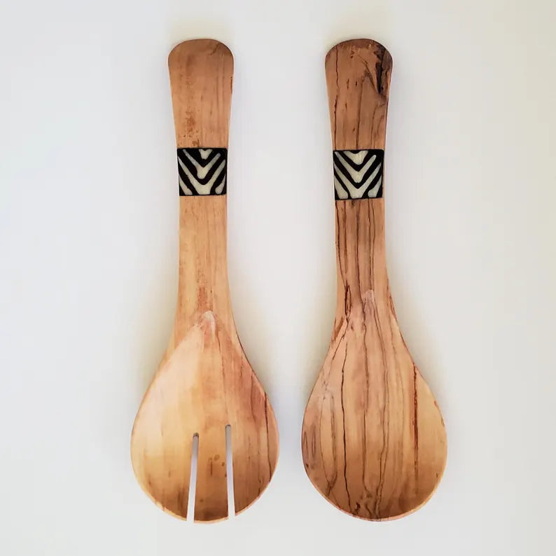 Olive Wood Salad/Serving Set
