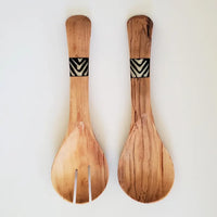 Olive Wood Salad/Serving Set