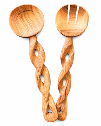 Handmade Olive Wood Salad Set Twisted Design- Cowbone Handle (Copy)