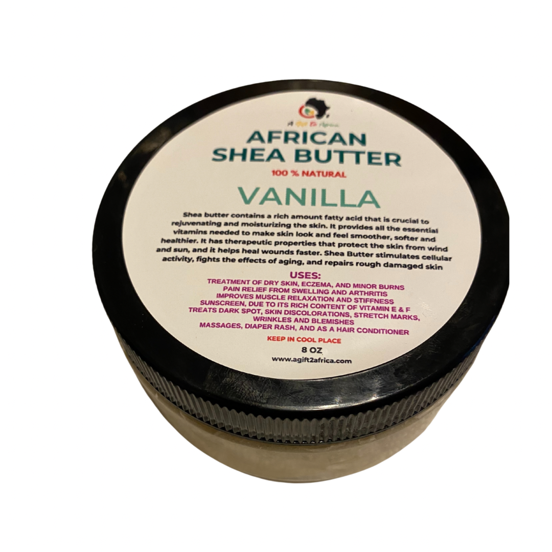 100% all natural African Shea Butter - Vanilla, Papaya and Eucalyptus